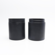 Wholesale cosmetic food packaging 250 ml 8oz frosted black pet plastic cosmetic cream jar with black lid plastic-3AN